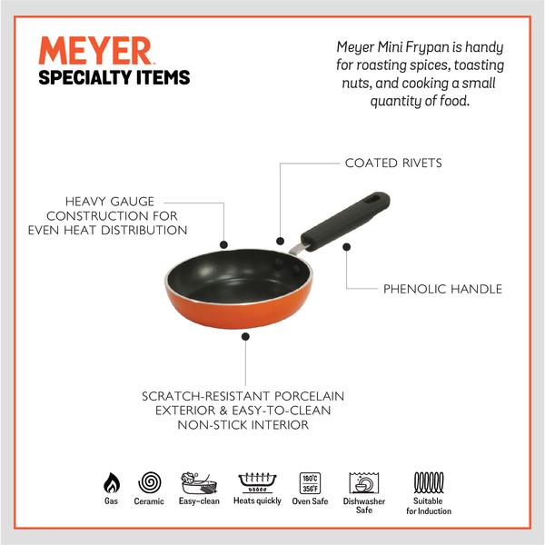 Mini frying pan, 12 cm, iron pan, non-stick coating, with handles, for  small round breakfast eggs 
